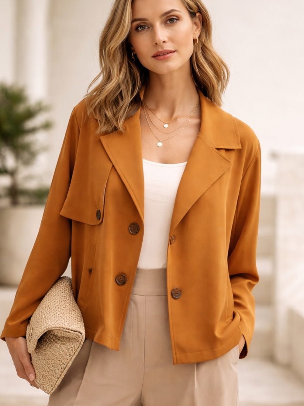 J.‎ Jill Women's Button-Front Blazer in Warm Mustard